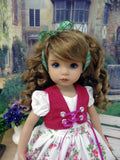 Alpine Paisley - dirndl ensemble with tights & shoes for Little Darling Doll or 33cm BJD