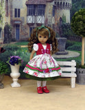 Alpine Paisley - dirndl ensemble with tights & shoes for Little Darling Doll or 33cm BJD