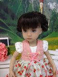 Alpine Posy - dirndl ensemble with tights & boots for Little Darling Doll or 33cm BJD