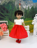 Alpine Posy - dirndl ensemble with tights & boots for Little Darling Doll or 33cm BJD