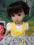 Alpine Summer - dirndl ensemble with tights & boots for Little Darling Doll or 33cm BJD