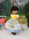 Alpine Summer - dirndl ensemble with tights & boots for Little Darling Doll or 33cm BJD