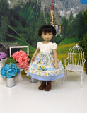 Alpine Summer - dirndl ensemble with tights & boots for Little Darling Doll or 33cm BJD