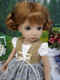 Alpine Wildflowers - dirndl ensemble with tights & boots for Little Darling Doll or 33cm BJD