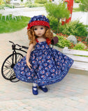 American Paisley - dress, hat, tights & shoes for Little Darling Doll or other 33cm BJD