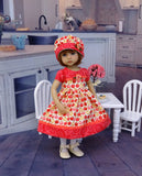 Apple Pie - dress, hat, tights & shoes for Little Darling Doll or other 33cm BJD