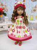 Apple Tart - dress, hat, tights & shoes for Little Darling Doll or 33cm BJD