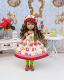Apple Tart - dress, hat, tights & shoes for Little Darling Doll or 33cm BJD