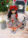 Autumn Hedgehog - dress, beret, tights & shoes for Little Darling Doll or other 33cm BJD