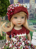 Autumn Pansy - dress, hat, tights & shoes for Little Darling Doll or other 33cm BJD