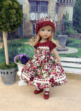 Autumn Pansy - dress, hat, tights & shoes for Little Darling Doll or other 33cm BJD