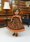 Autumn Spice - dress, hat, tights & shoes for Little Darling Doll or 33cm BJD