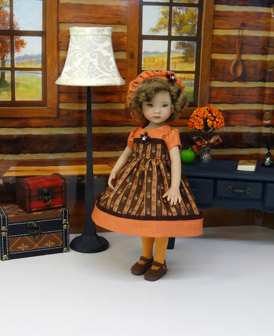 Autumn Spice - dress, hat, tights & shoes for Little Darling Doll or 33cm BJD
