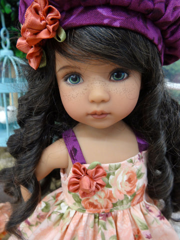 Autumnal Bouquet - dress, hat, tights & shoes for Little Darling Doll or 33cm BJD