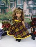 Autumnal Plaid - dress, tights & shoes for Little Darling Doll or other 33cm BJD