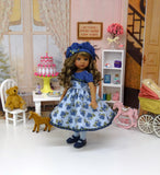 Bachelor Buttons - dress, hat, tights & shoes for Little Darling Doll or 33cm BJD