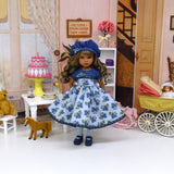 Bachelor Buttons - dress, hat, tights & shoes for Little Darling Doll or 33cm BJD