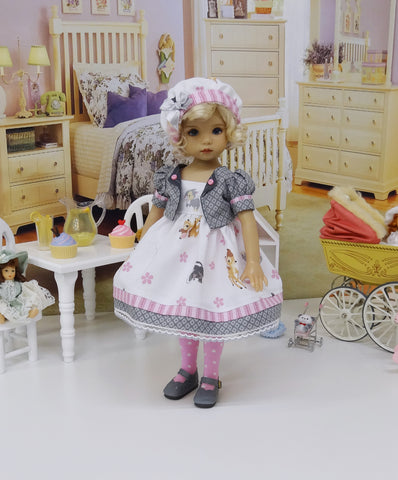 Bambi & Thumper - dress, jacket, hat, tights & shoes for Little Darling Doll or 33cm BJD