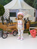 Barnyard - romper, hat, socks & tennis shoes for Little Darling Doll or 33cm BJD