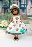 Barrel of Monkeys - dress, hat & sandals for Little Darling Doll or 33cm BJD