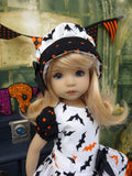 Bats in the Belfry - dress, hat, tights & shoes for Little Darling Doll or other 33cm doll