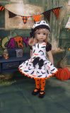 Bats in the Belfry - dress, hat, tights & shoes for Little Darling Doll or other 33cm doll