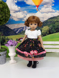 Bavarian Autumn - dirndl ensemble with tights & boots for Little Darling Doll or 33cm BJD