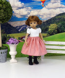 Bavarian Autumn - dirndl ensemble with tights & boots for Little Darling Doll or 33cm BJD