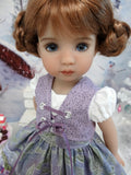 Bavarian Frost - dirndl ensemble with tights & boots for Little Darling Doll or 33cm BJD