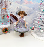 Bavarian Frost - dirndl ensemble with tights & boots for Little Darling Doll or 33cm BJD