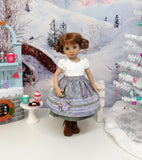 Bavarian Frost - dirndl ensemble with tights & boots for Little Darling Doll or 33cm BJD
