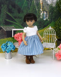 Bavarian Meadow - dirndl ensemble with tights & boots for Little Darling Doll or 33cm BJD