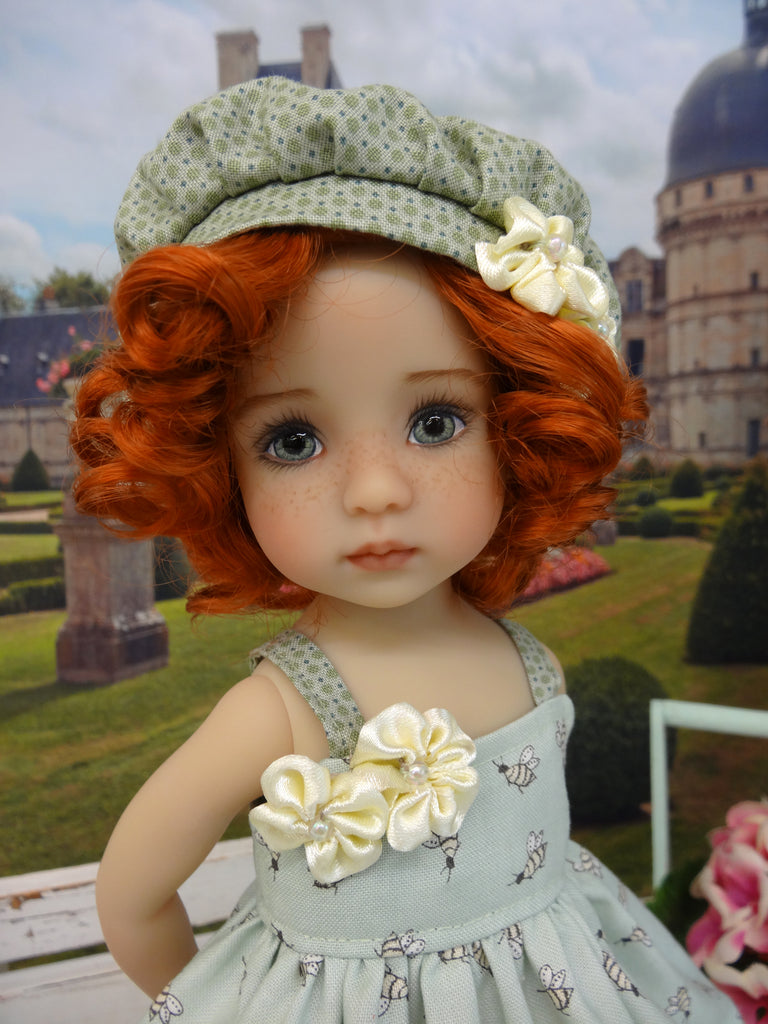 Flowering Quince - dress, hat, tights & shoes for Little Darling Doll or  33cm BJD
