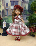 Berry Plaid - dress, hat, tights & shoes for Little Darling Doll or 33cm BJD