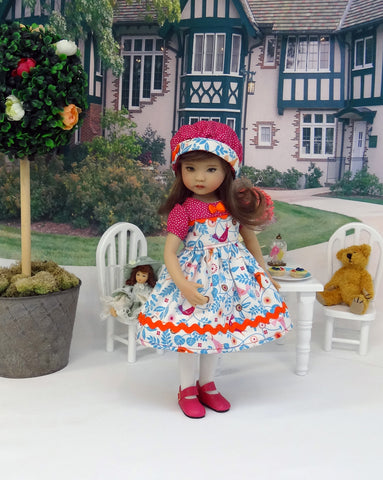 Bird in Hand - dress, hat, tights & shoes for Little Darling Doll or 33cm BJD