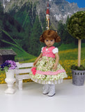 Bitty Fraulein - dirndl ensemble with tights & boots for Little Darling Doll or 33cm BJD