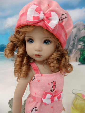 Bitty Seahorse - romper, hat & sandals for Little Darling Doll or 33cm BJD