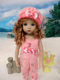 Bitty Seahorse - romper, hat & sandals for Little Darling Doll or 33cm BJD