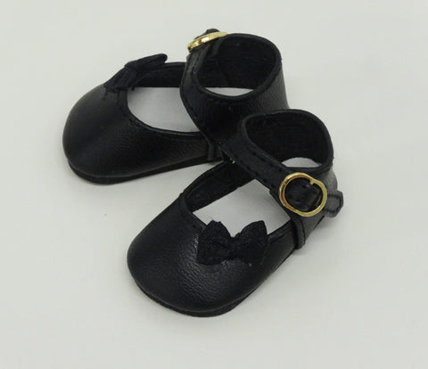 Bow Toe Mary Jane Shoes - Black