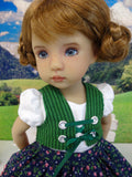 Black Forest Floral - dirndl ensemble with tights & boots for Little Darling Doll or 33cm BJD