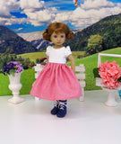 Black Forest Floral - dirndl ensemble with tights & boots for Little Darling Doll or 33cm BJD