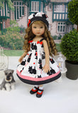 Black Terrier - dress, hat, socks & shoes for Little Darling Doll or 33cm BJD