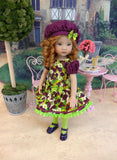 Blackberry Jubilee - dress, beret, tights & shoes for Little Darling Doll or other 33cm BJD