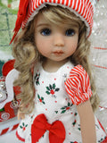 Blooming Holly - dress, hat, tights & shoes for Little Darling Doll or 33cm BJD