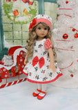 Blooming Holly - dress, hat, tights & shoes for Little Darling Doll or 33cm BJD