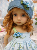 Blue Skies - dress, hat, socks & shoes for Little Darling Doll or 33cm BJD