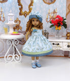 Blue Skies - dress, hat, socks & shoes for Little Darling Doll or 33cm BJD