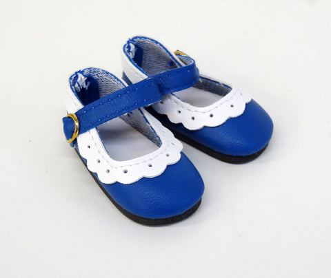 Eyelet Mary Jane Shoes - Blue & White