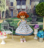 Bohemian Feathers - dress, socks & shoes for Little Darling Doll or 33cm BJD