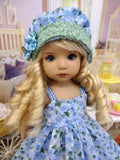 Bonny Blue - dress, hat, socks & shoes for Little Darling Doll or 33cm BJD